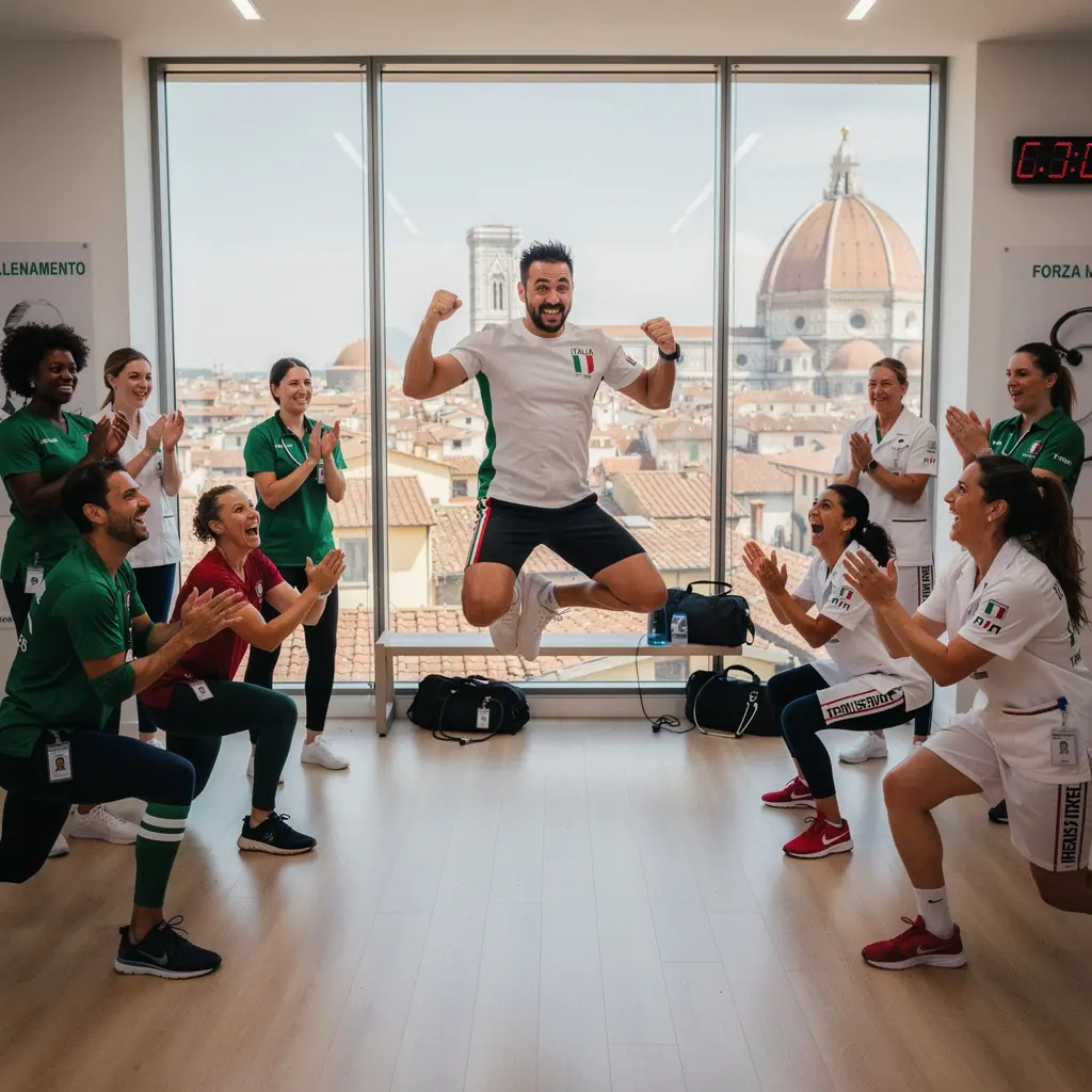 Sessione di coaching motivazionale tra un allenatore e un cliente in palestra.