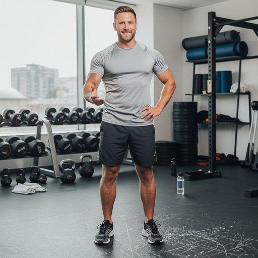 Allenatore personale che guida un cliente in un allenamento all'aperto.